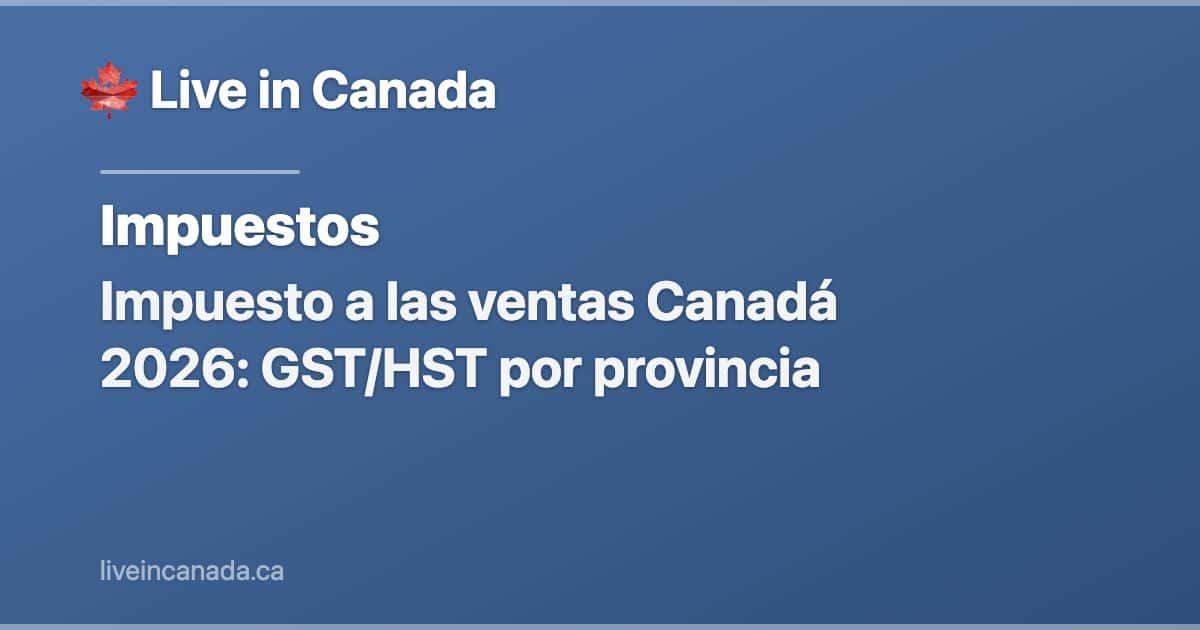 Impuesto a las ventas Canadá 2026: GST/HST por provincia