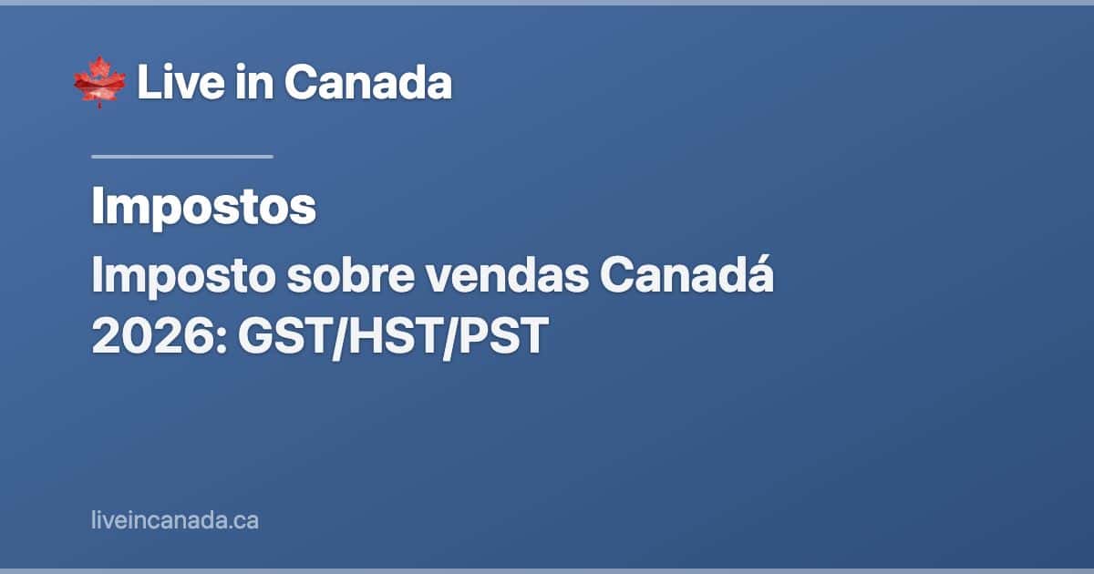 Imposto sobre vendas Canadá 2026: GST/HST/PST