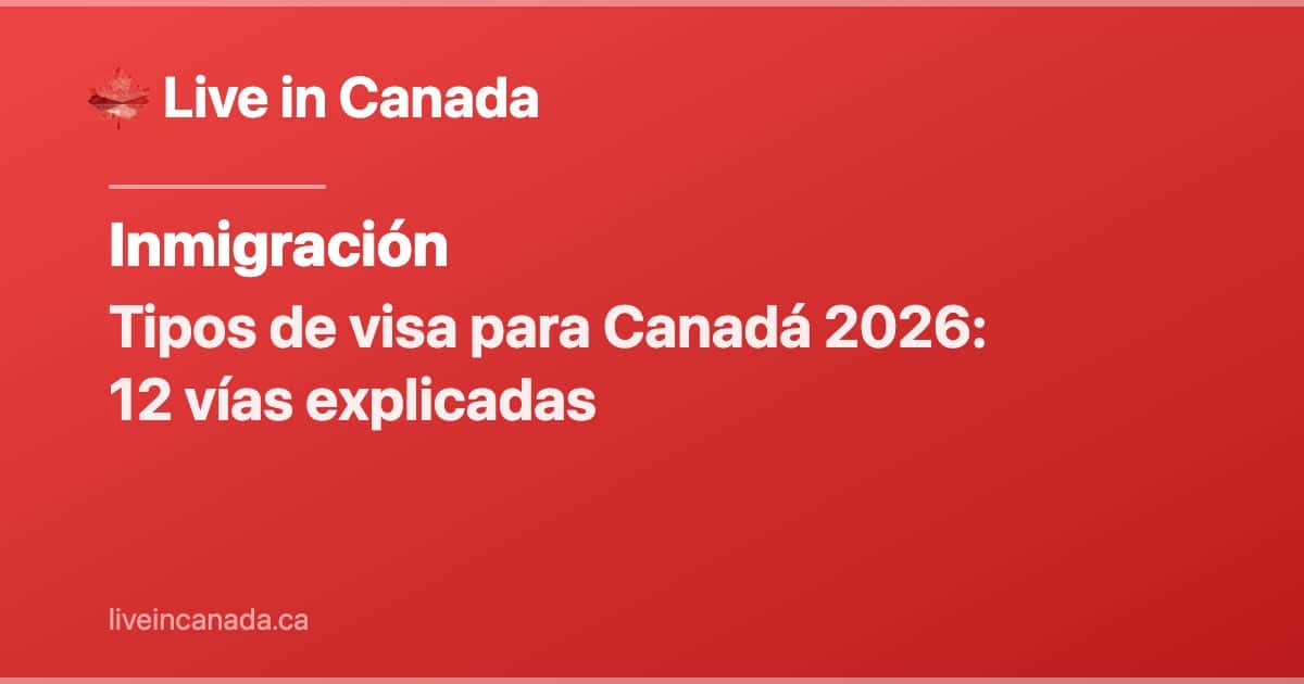Tipos de visa para Canadá 2026: 12 vías explicadas