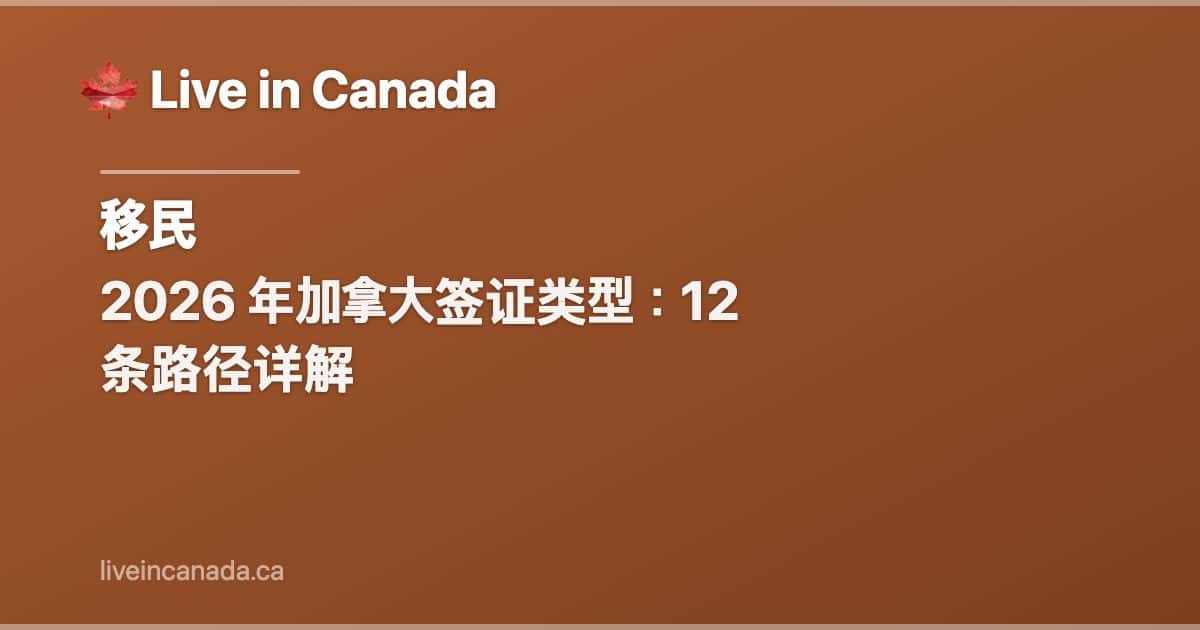 2026 年加拿大签证类型:12 条路径详解