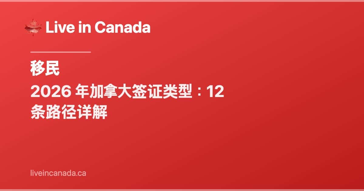 2026 年加拿大签证类型:12 条路径详解
