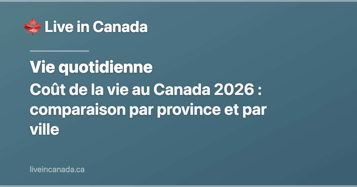 Coût de la vie au Canada 2026 : comparaison par province et par ville