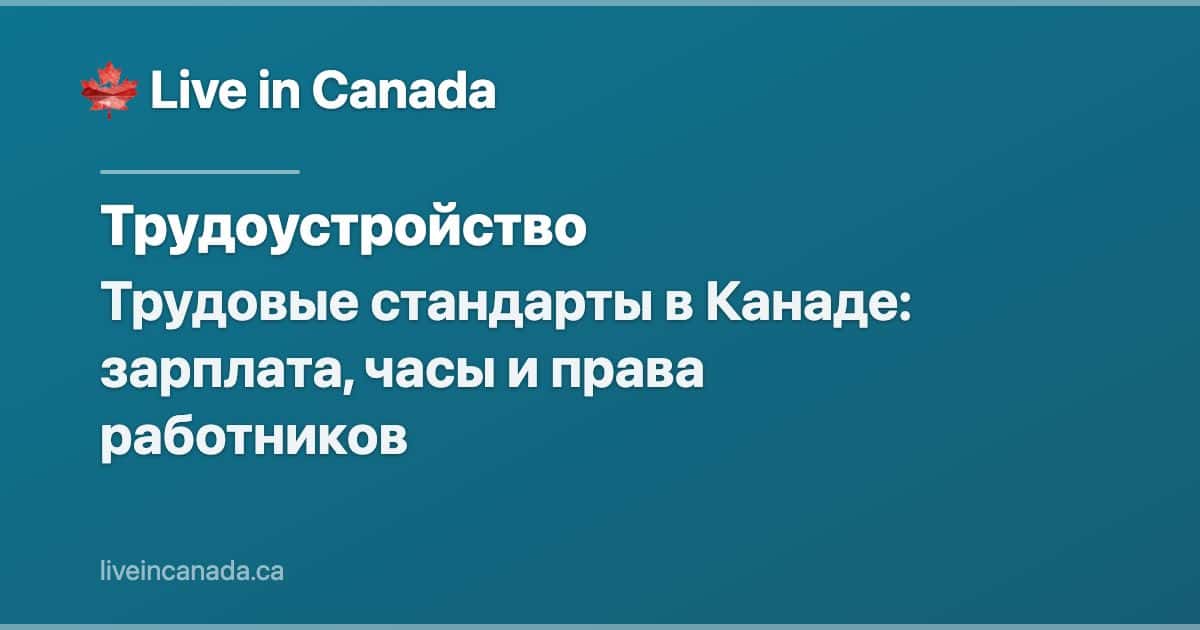 Трудовые стандарты в Канаде: зарплата, часы и права работников