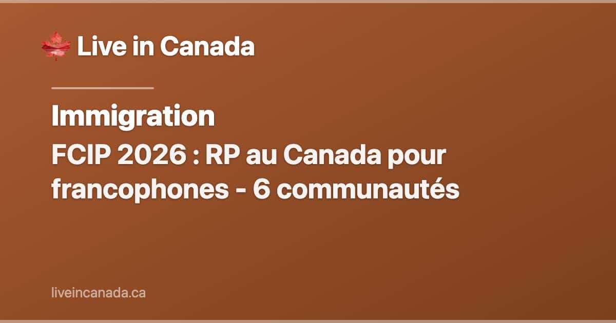 FCIP 2026 : RP au Canada pour francophones - 6 communautés