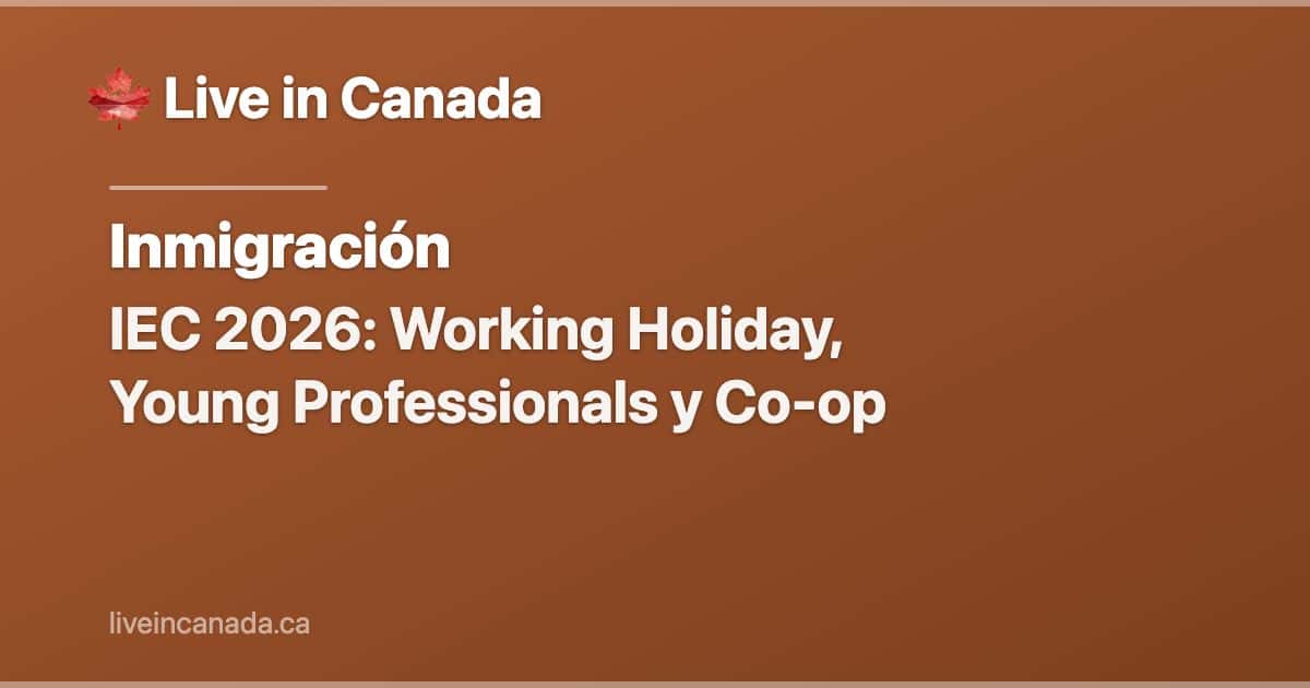 IEC 2026: Working Holiday, Young Professionals y Co-op