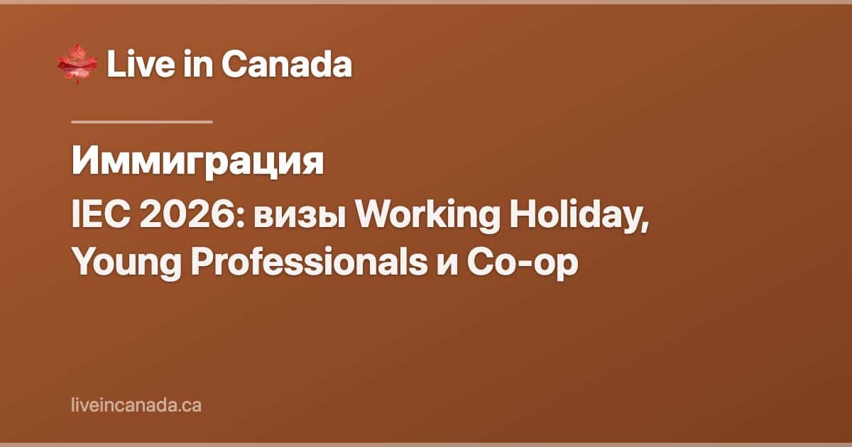 IEC 2026: визы Working Holiday, Young Professionals и Co-op