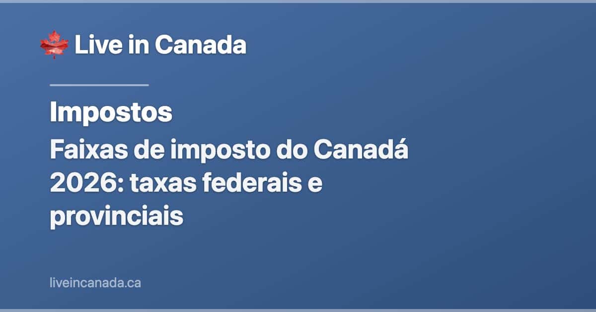 Faixas de imposto do Canadá 2026: taxas federais e provinciais