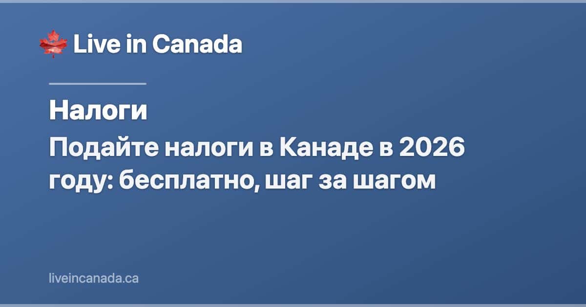 Подайте налоги в Канаде в 2026 году: бесплатно, шаг за шагом