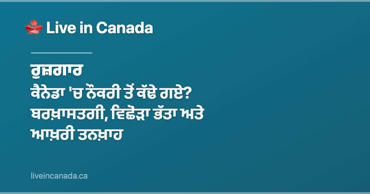 ਕੈਨੇਡਾ 'ਚ ਨੌਕਰੀ ਤੋਂ ਕੱਢੇ ਗਏ? ਬਰਖ਼ਾਸਤਗੀ, ਵਿਛੋੜਾ ਭੱਤਾ ਅਤੇ ਆਖ਼ਰੀ ਤਨਖ਼ਾਹ